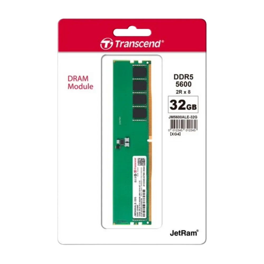 Memorie RAM Transcend JetRam, DDR5 SDRAM, 5600 MHz, 32 GB, JM5600ALE-32G