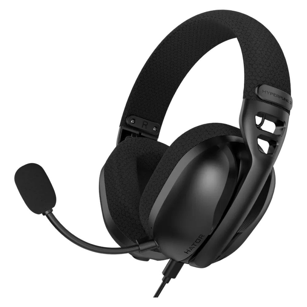 Căști gaming HATOR Hyperpunk 3 USB, Cu fir, Negru