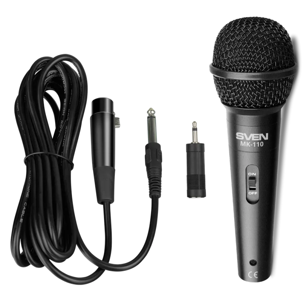 Microfon Karaoke SVEN MK-110, Cu fir, Negru