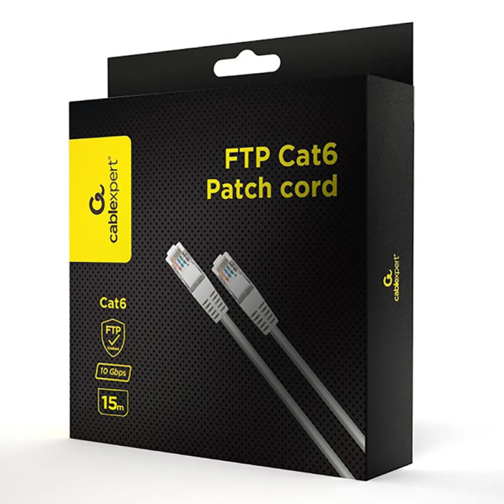Patch cord Cablexpert PPB6-15M, Cat6 FTP , 15m, Alb