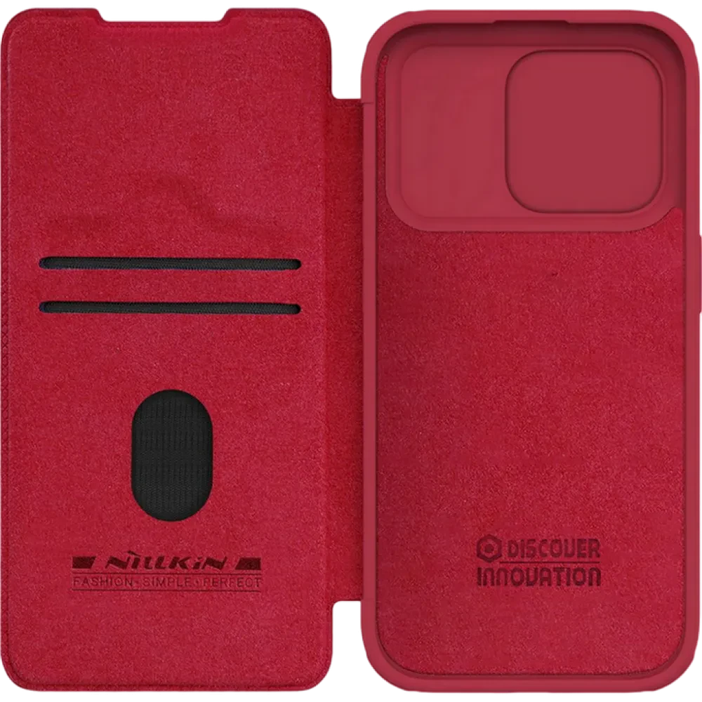 Чехол книжка Nillkin iPhone 15 Pro - Qin Pro, Красный