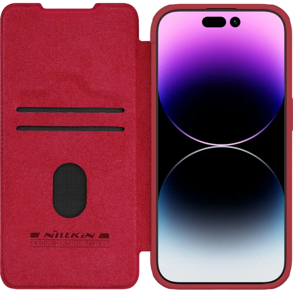 Чехол книжка Nillkin iPhone 15 Pro - Qin Pro, Красный