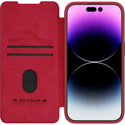 Чехол книжка Nillkin iPhone 15 Pro - Qin Pro, Красный