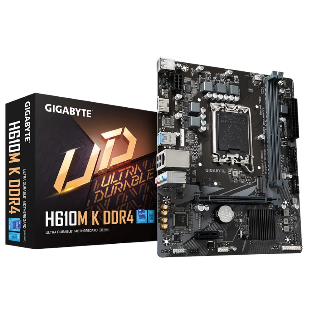 Материнская плата Gigabyte H610M K DDR4, LGA1700, Intel H610, Micro-ATX