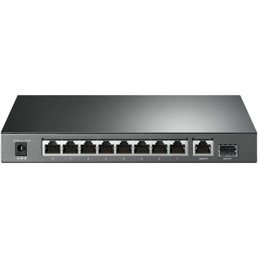 10-port 10/100/1000Mbps POE+ Switch TP-LINK "TL-SG1210P", 8 PoE+ ports, 63W Budget, SFP, Steel Case