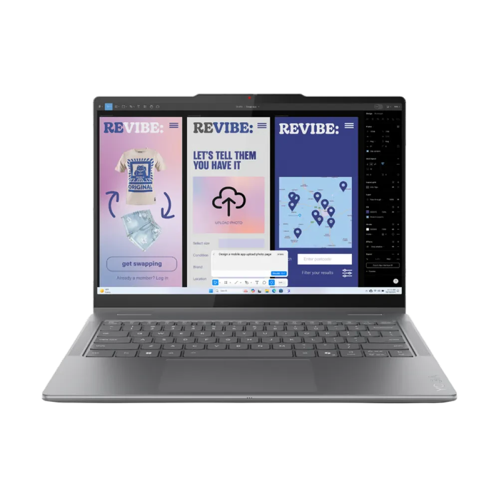 Laptop 14" Lenovo Yoga 7 2-in-1 14ILL10, Luna Grey, Intel Core Ultra 5 226V, 16GB/512GB, Fără SO