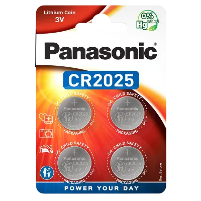 Дисковые батарейки Panasonic CR-2025EL, CR2025, 220мА·ч, 4шт.