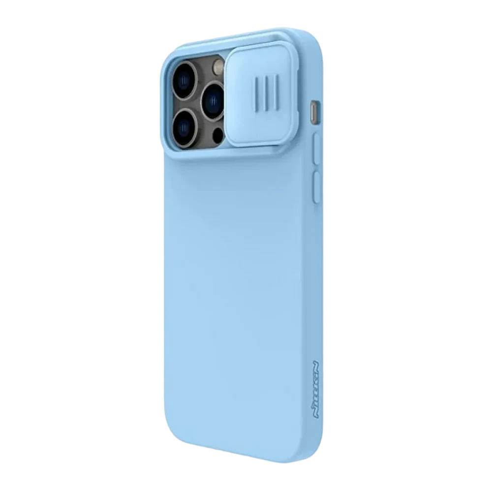 Husă Nillkin iPhone 14 Pro Max, CamShield Silky Silicone, Blue Haze