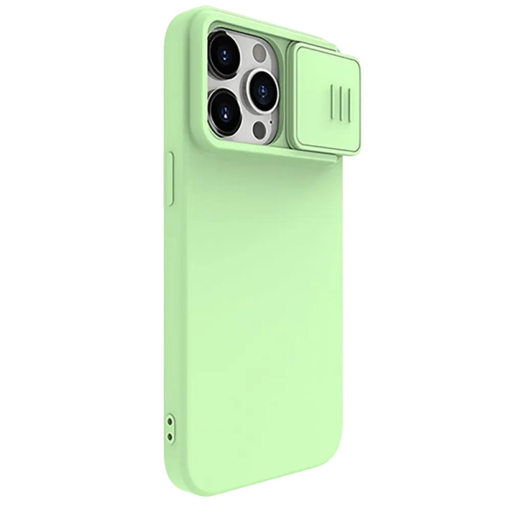 Чехол Nillkin iPhone 15 Pro Max, CamShield Silky Silicone, Mint Green