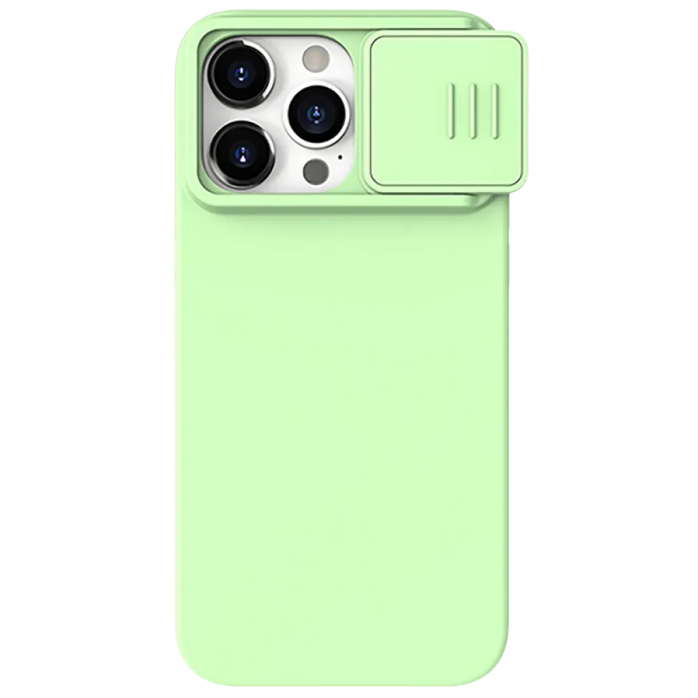 Чехол Nillkin iPhone 15 Pro Max, CamShield Silky Silicone, Mint Green