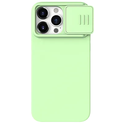 Husă Nillkin iPhone 15 Pro Max, CamShield Silky Silicone, Mint Green