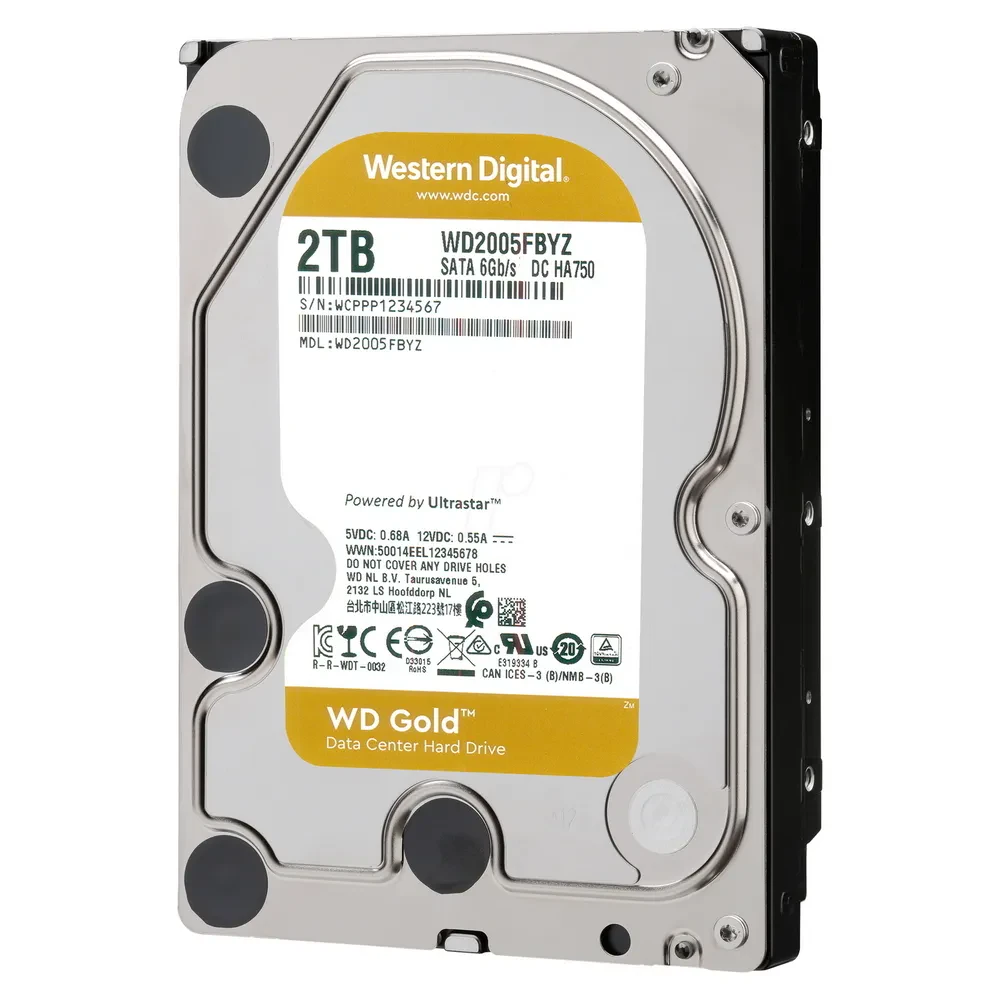 Жесткий диск Western Digital WD Gold, 3.5", 2 ТБ <WD2005FBYZ>