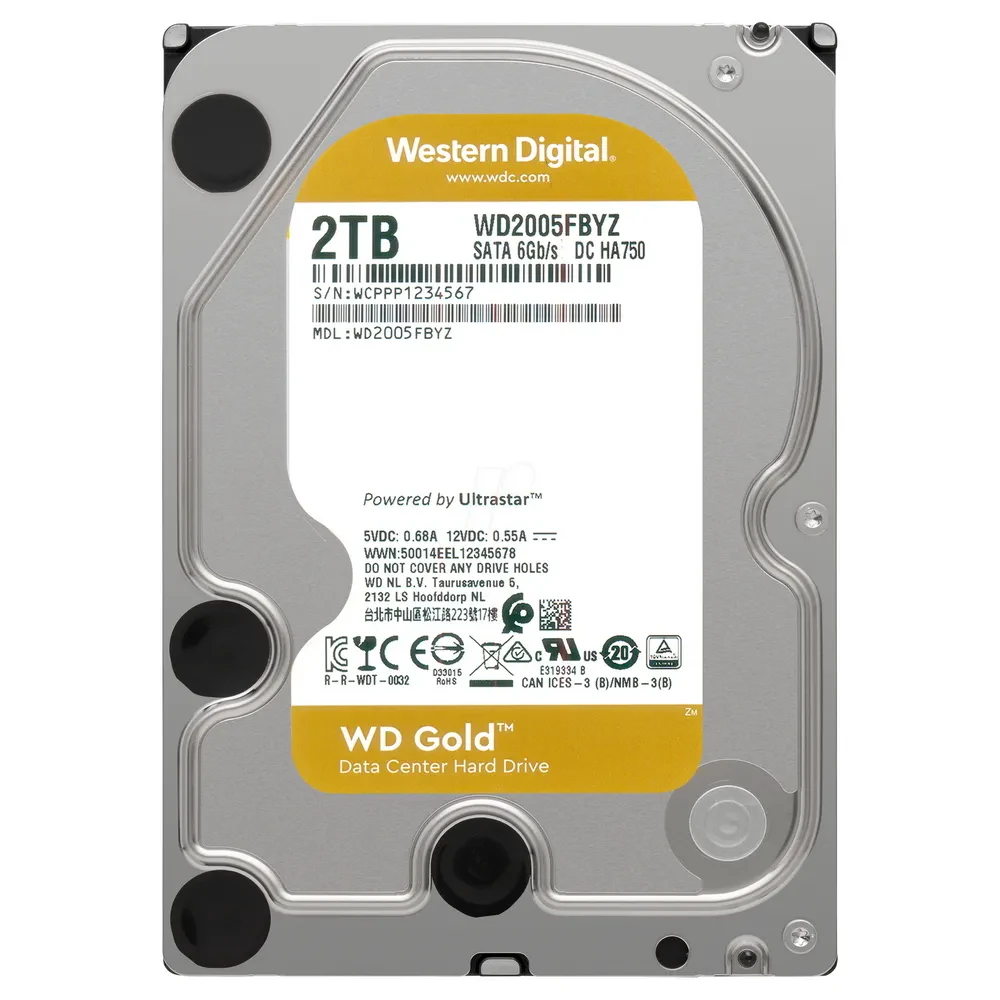 Жесткий диск Western Digital WD Gold, 3.5", 2 ТБ <WD2005FBYZ>