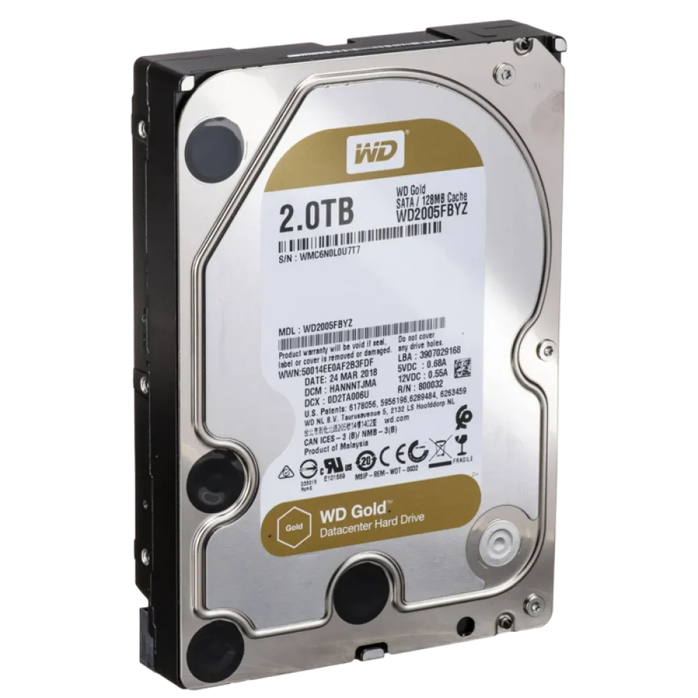 Жесткий диск Western Digital WD Gold, 3.5", 2 ТБ <WD2005FBYZ>