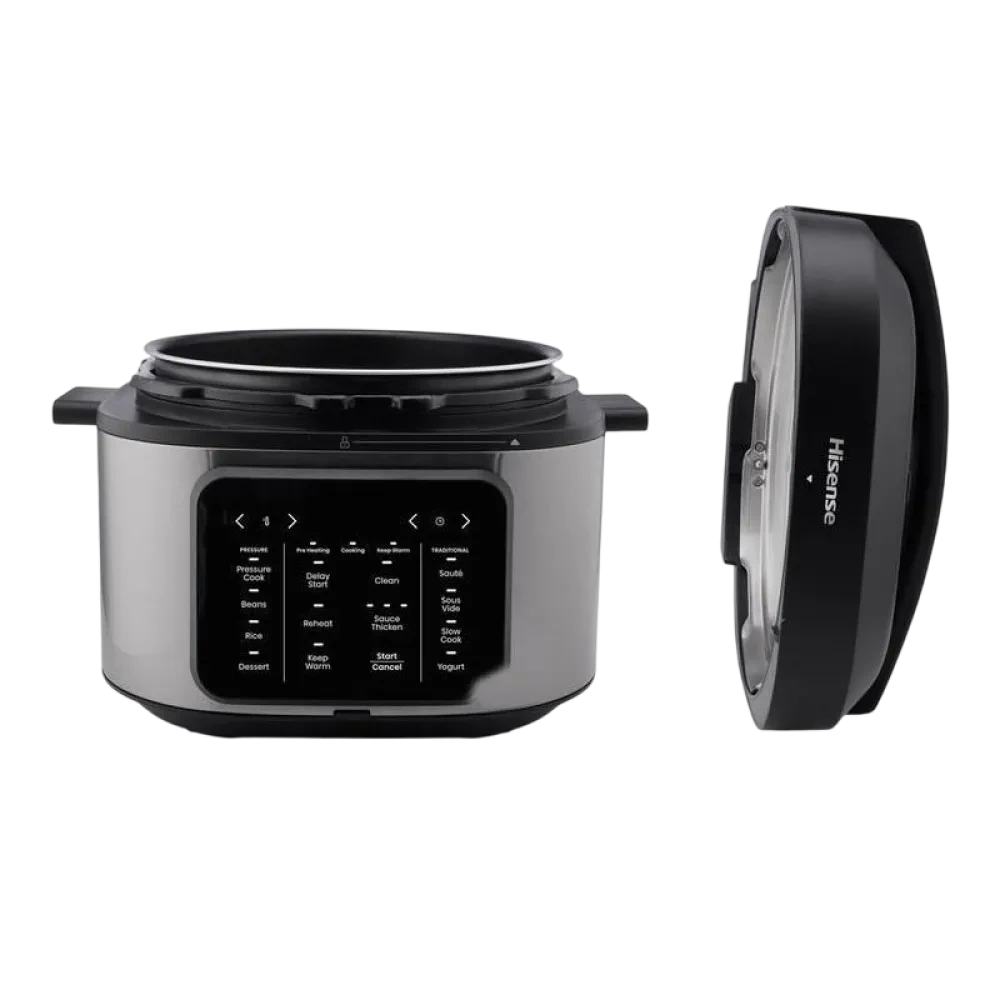 Aparat de gătit multifuncțional sub presiune Hisense HMC6SBK, Negru | Oțel inoxidabil