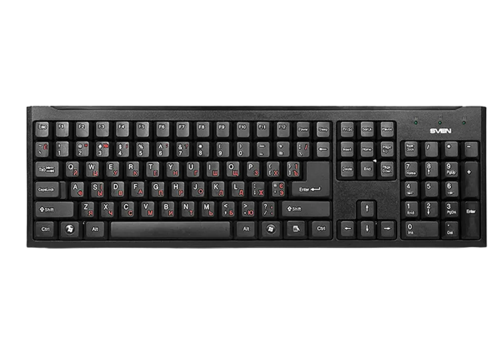 Клавиатура SVEN Standard 303, Проводное, Чёрный