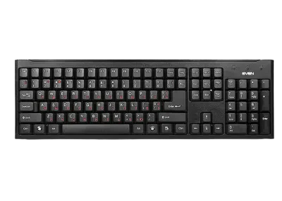 Клавиатура SVEN Standard 303, Проводное, Чёрный