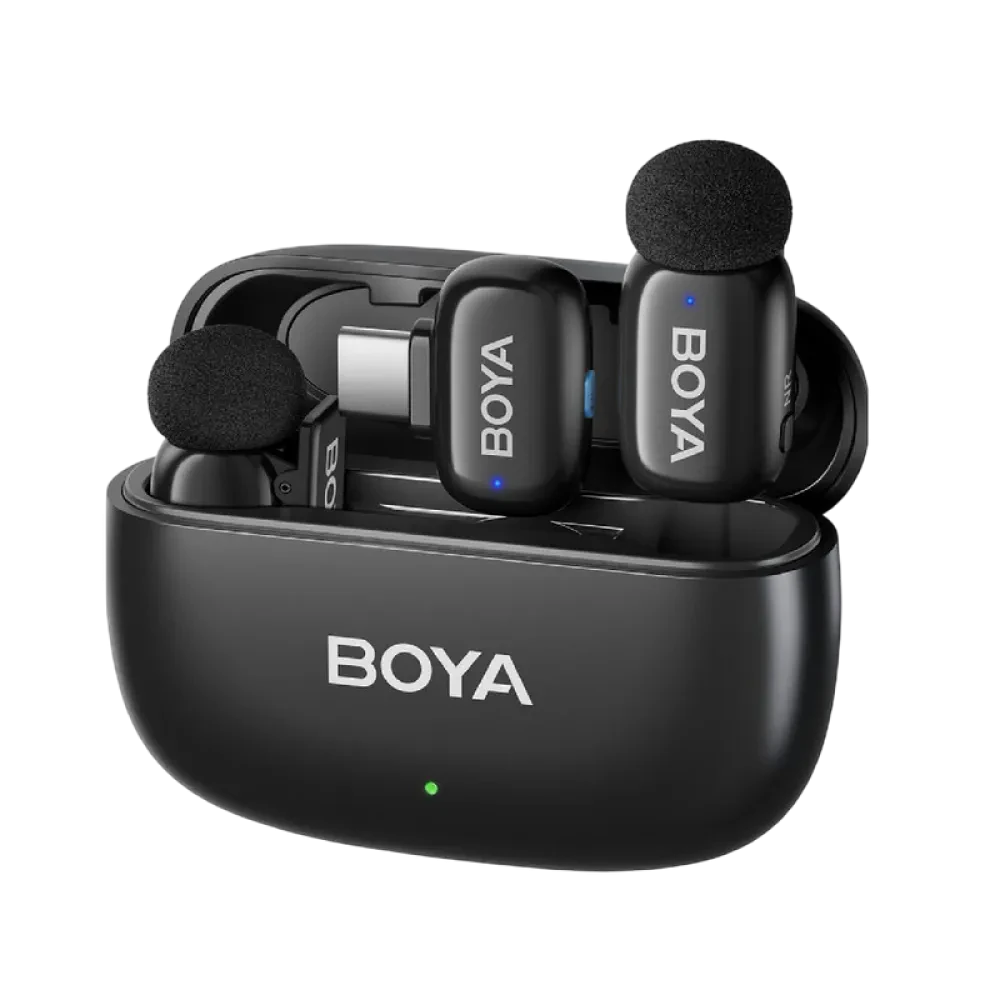Microfon portabil pentru înregistrare vocală Boya Mini-14, Fără fir, Negru