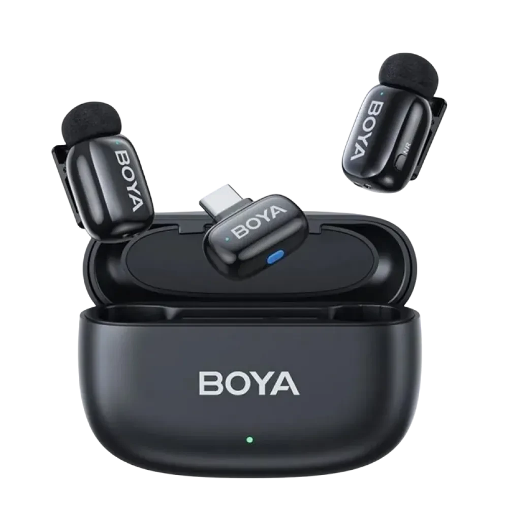 Microfon portabil pentru înregistrare vocală Boya Mini-14, Fără fir, Negru