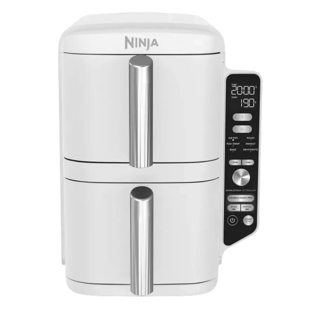 Friteuză cu aer cald Ninja Double Stack XL SL400EUWH, Alb