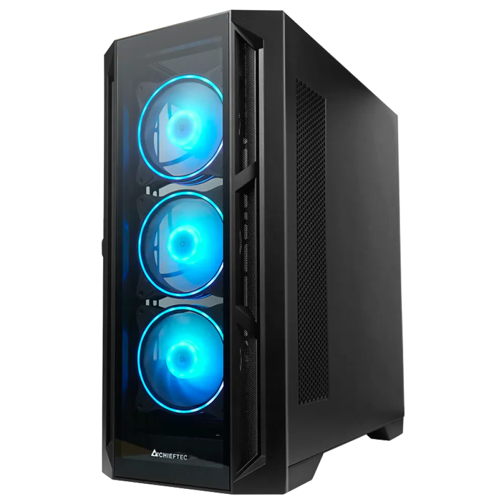 Компьютерный корпус Chieftec GA-01B-TG-OP, Midi-Tower, Без блока питания, Чёрный
