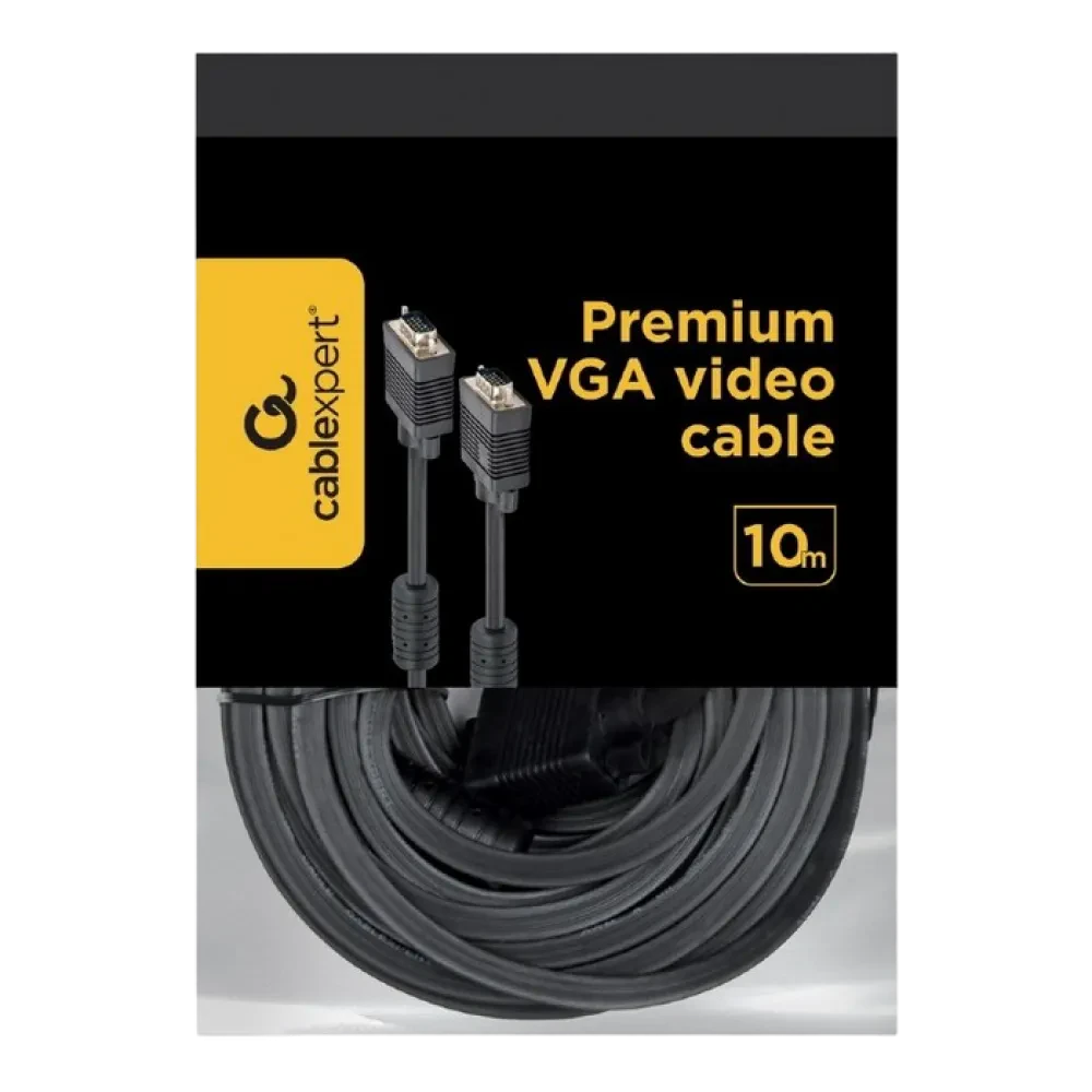 Cablu Video Cablexpert CC-PPVGA-10M-B, VGA D-Sub (M) - VGA D-Sub (M), 10m, Negru