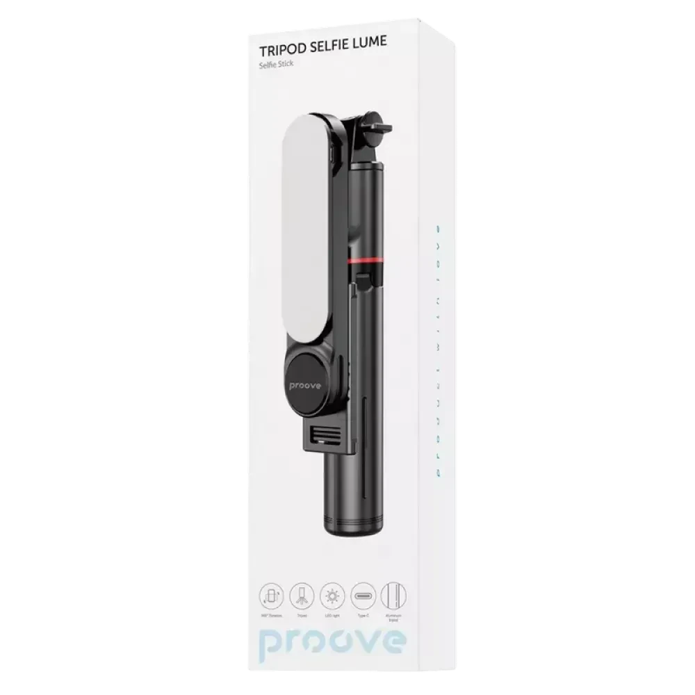 Selfie Stick Proove Selfie Lume, Negru