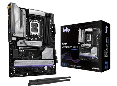 Placă de bază ASRock B860 LiveMixer WiFi, LGA1851, Intel B860, ATX