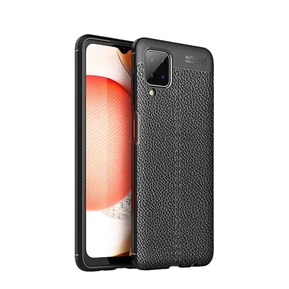 Husă Xcover Galaxy A12 - Leather, Negru
