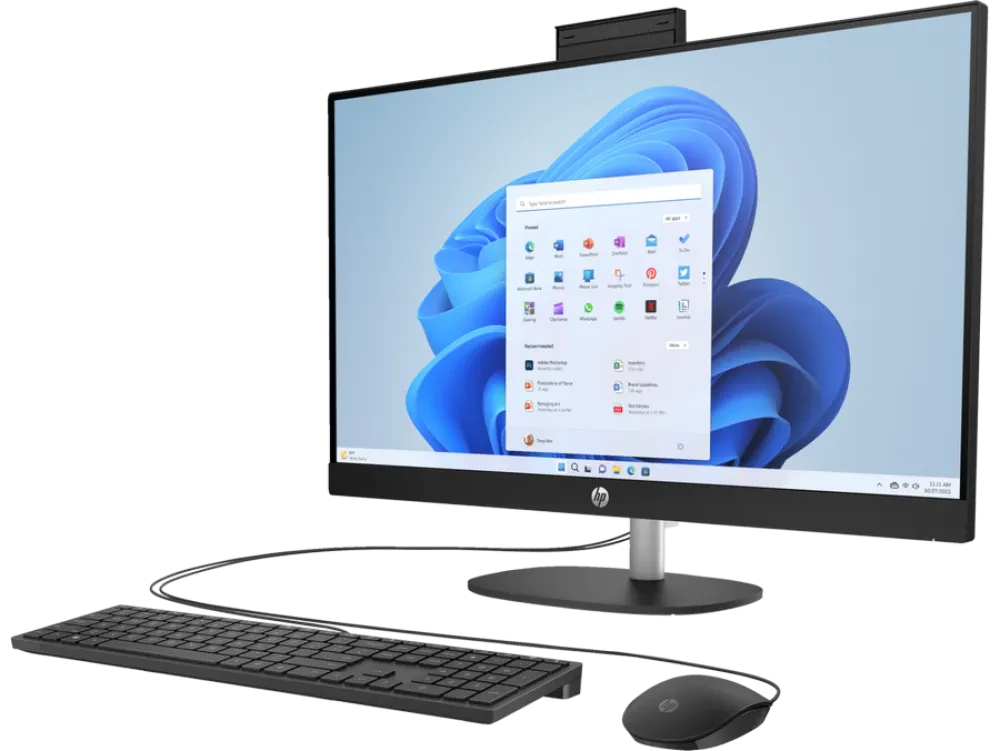 Computer All-in-One HP 7X9W4EA, 27", Intel Core i5-1335U, 16GB/512GB, FreeDOS, Negru