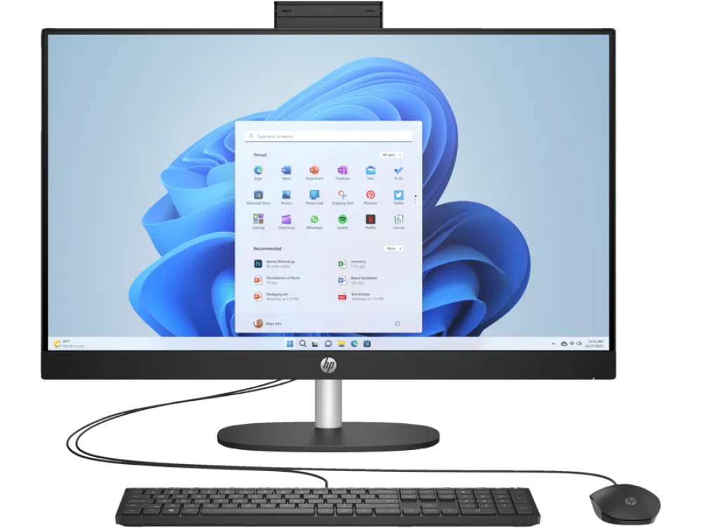 Computer All-in-One HP 7X9W4EA, 27", Intel Core i5-1335U, 16GB/512GB, FreeDOS, Negru