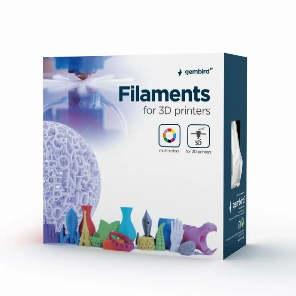 Filament pentru imprimantă 3D Gembird 3DP-PLA1.75GE-01-BK, PLA, Negru , 1.75 mm, 0,2 kg