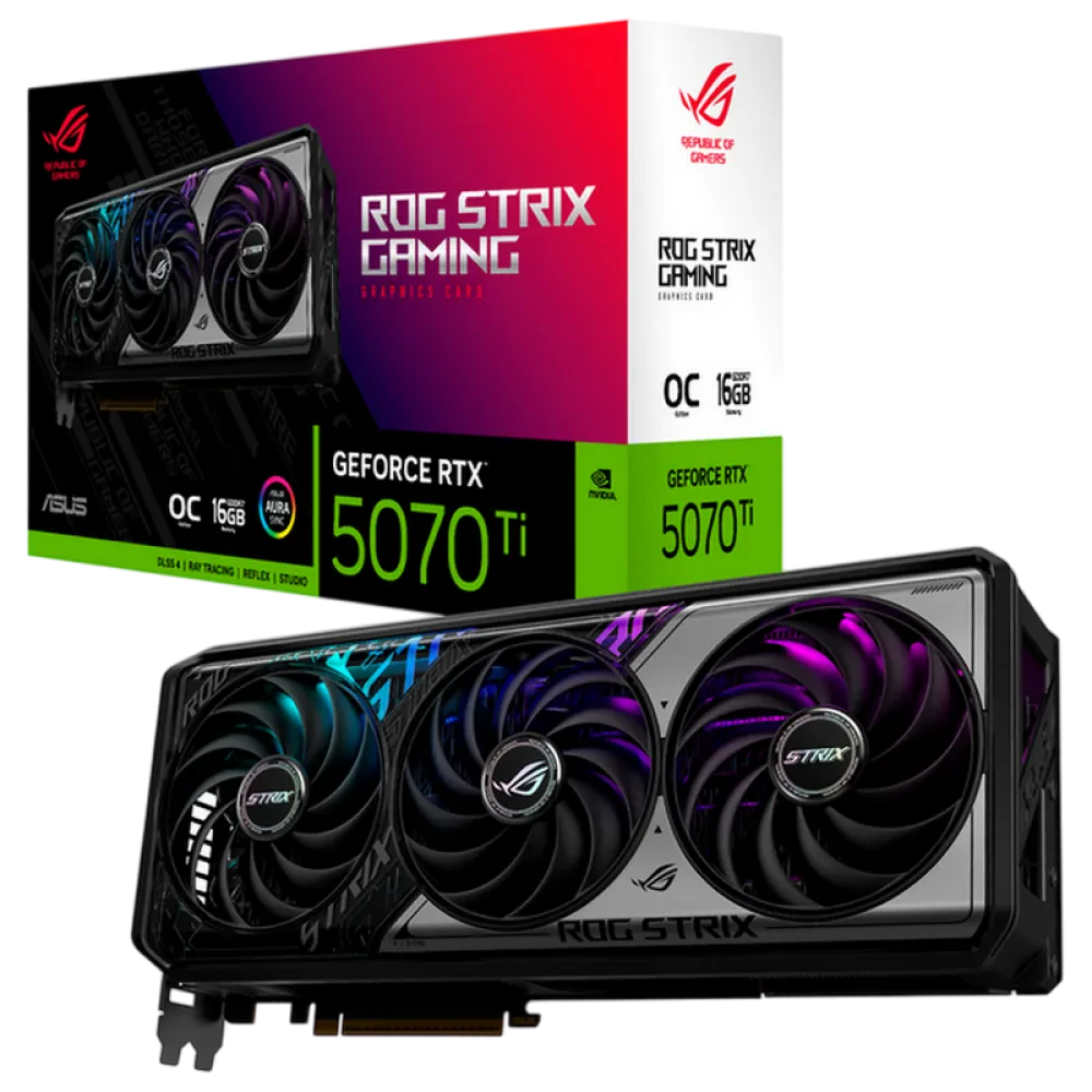 Видеокарта ASUS ROG-STRIX-RTX5070TI-O16G-GAMING, 16 ГБ GDDR7 265бит