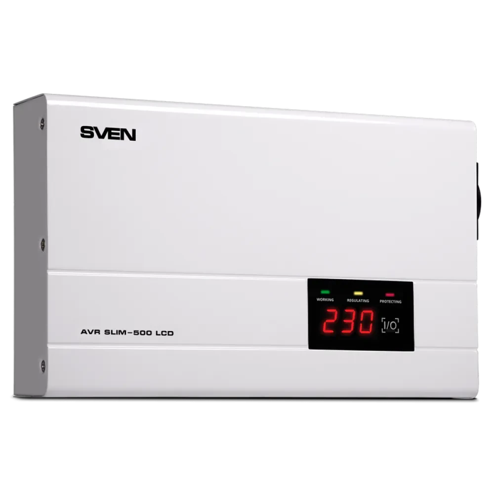 Стабилизатор напряжения SVEN SLIM AVR-500 LCD, 500VA