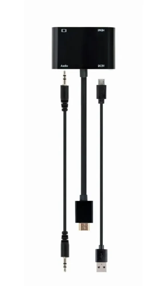 Переходник Cablexpert A-HDMIM-HDMIFVGAF-01, HDMI (M) - HDMI (F) + VGA, 0.15 м, Чёрный