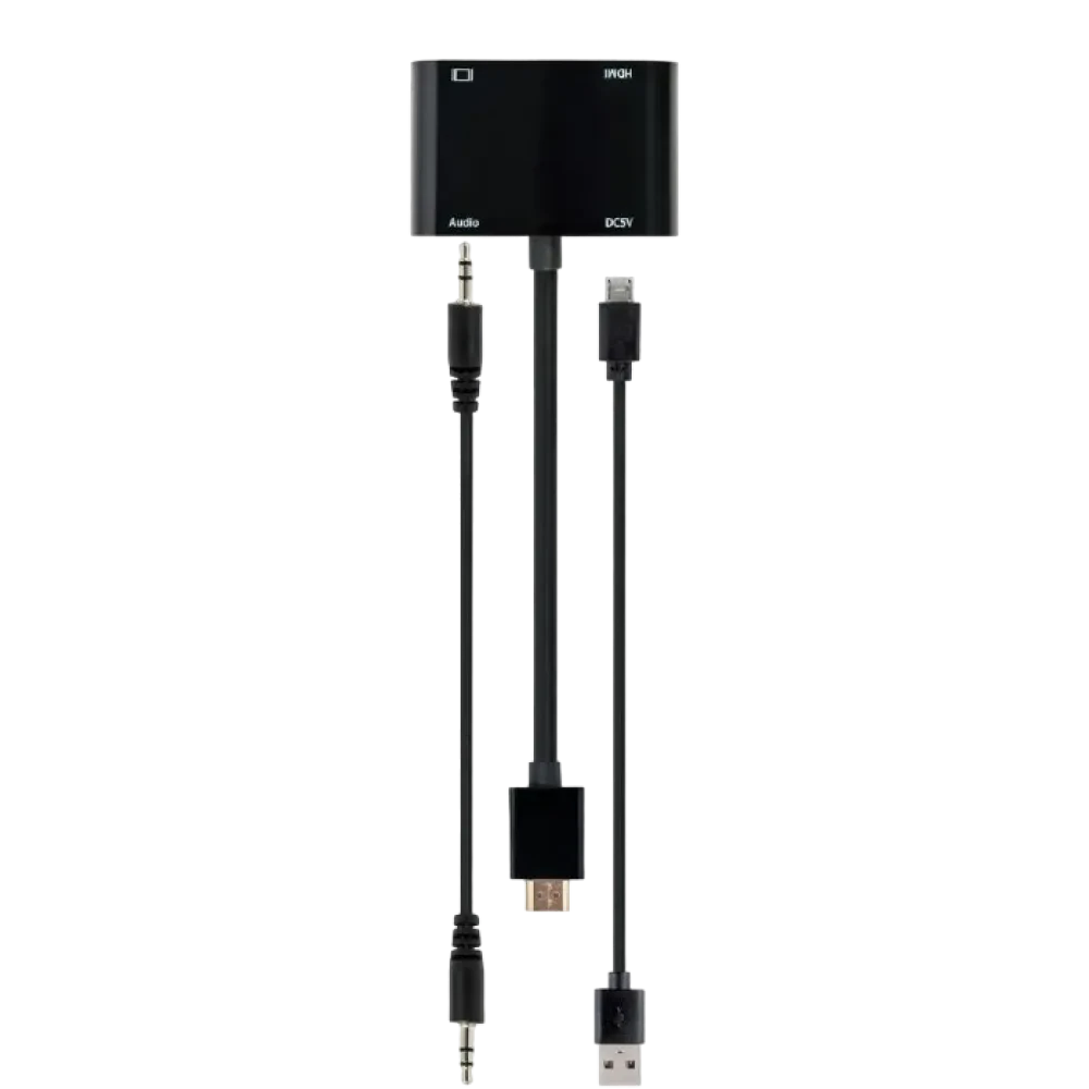 Переходник Cablexpert A-HDMIM-HDMIFVGAF-01, HDMI (M) - HDMI (F) + VGA, 0.15 м, Чёрный