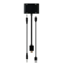 Переходник Cablexpert A-HDMIM-HDMIFVGAF-01, HDMI (M) - HDMI (F) + VGA, 0.15 м, Чёрный