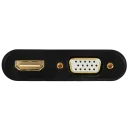 Переходник Cablexpert A-HDMIM-HDMIFVGAF-01, HDMI (M) - HDMI (F) + VGA, 0.15 м, Чёрный