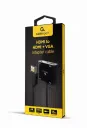 Переходник Cablexpert A-HDMIM-HDMIFVGAF-01, HDMI (M) - HDMI (F) + VGA, 0.15 м, Чёрный