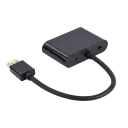 Переходник Cablexpert A-HDMIM-HDMIFVGAF-01, HDMI (M) - HDMI (F) + VGA, 0.15 м, Чёрный