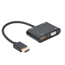 Переходник Cablexpert A-HDMIM-HDMIFVGAF-01, HDMI (M) - HDMI (F) + VGA, 0.15 м, Чёрный