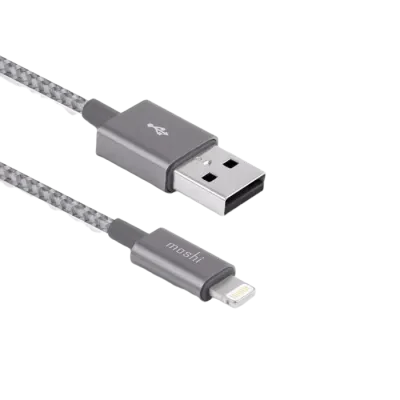 Cablu încărcare și sincronizare Moshi iPhone Lighting USB Cable, USB Type-A/Lightning, 1,2m, Gri