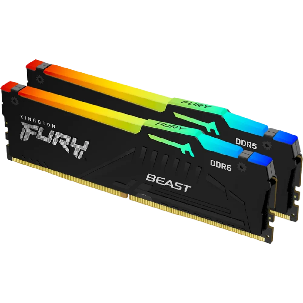 Оперативная память Kingston FURY Beast RGB, DDR5 SDRAM, 5600 МГц, 64Гб, KF556C36BBEAK2-64