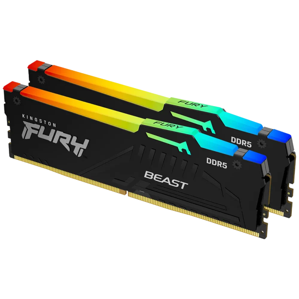 Оперативная память Kingston FURY Beast RGB, DDR5 SDRAM, 5600 МГц, 64Гб, KF556C36BBEAK2-64