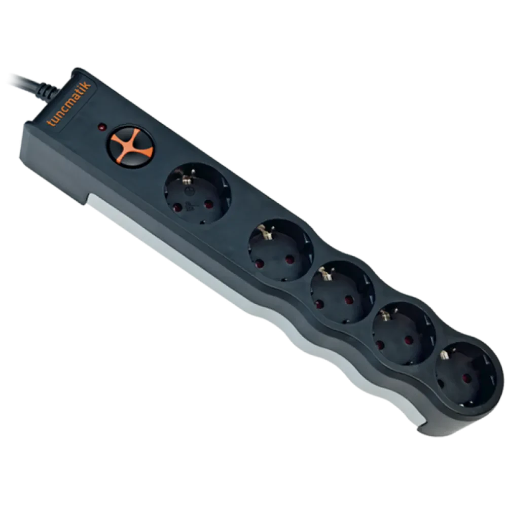 Prelungitor electric Tuncmatik TSK6136, 5 Prize, 1,5m, Negru
