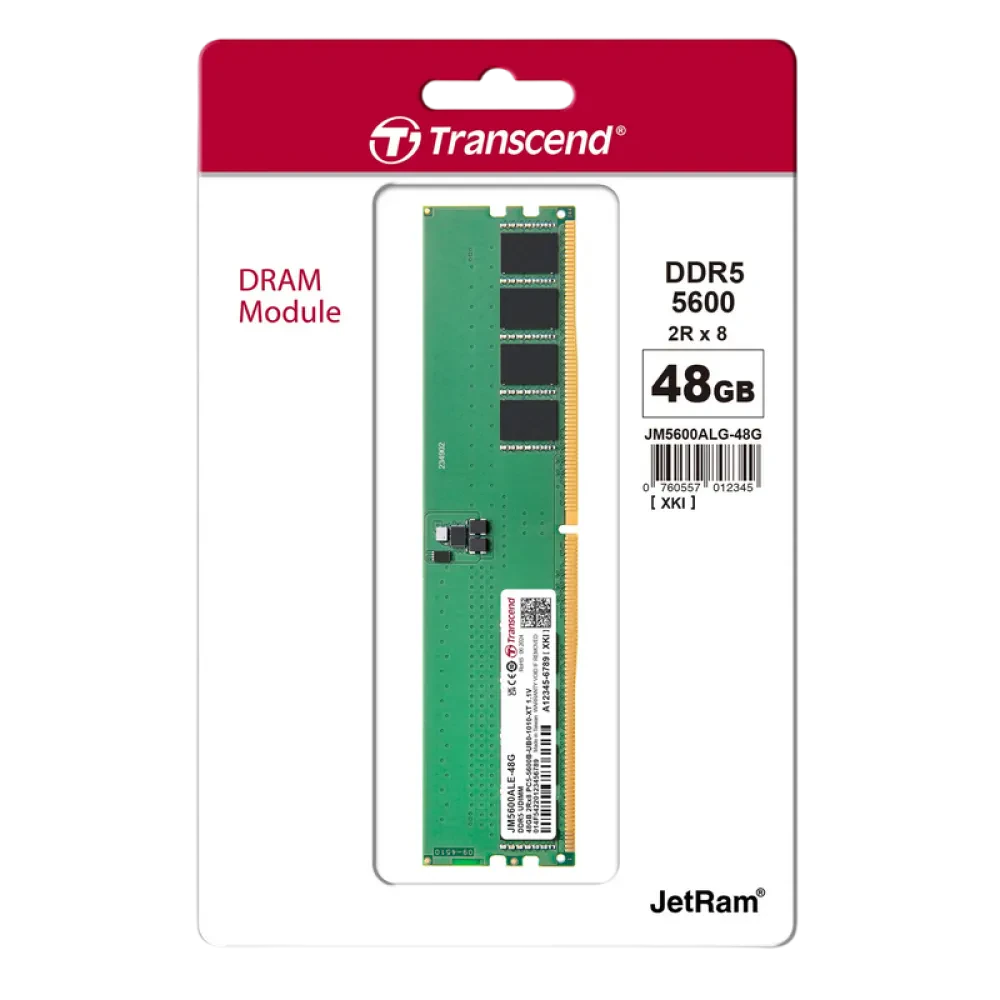 Оперативная память Transcend JetRam, DDR5 SDRAM, 5600 МГц, 48Гб, JM5600ALE-48G