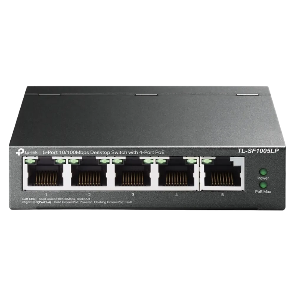 PoE коммутатор TP-LINK TL-SF1005LP, 4x IEEE 802.3af