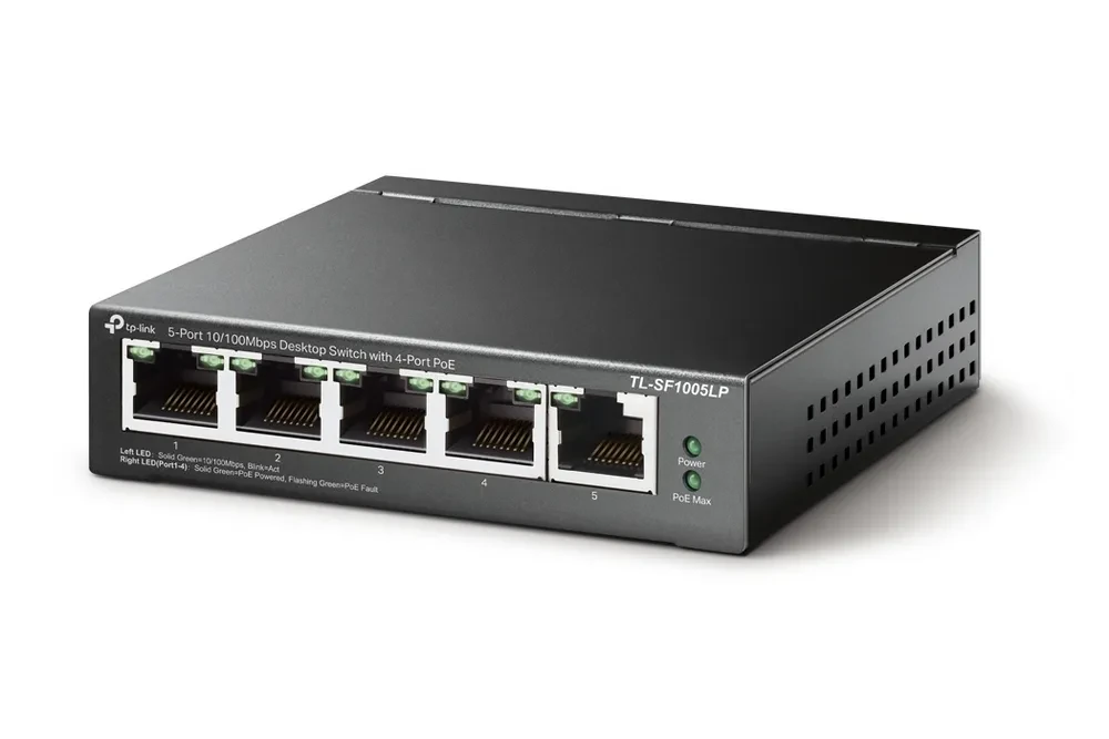 PoE коммутатор TP-LINK TL-SF1005LP, 4x IEEE 802.3af