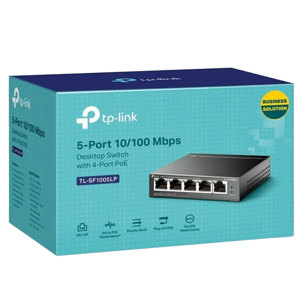 PoE коммутатор TP-LINK TL-SF1005LP, 4x IEEE 802.3af