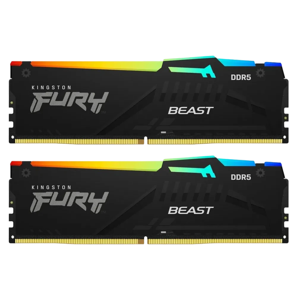 Оперативная память Kingston FURY Beast RGB, DDR5 SDRAM, 5600 МГц, 32 Гб, KF556C36BBEAK2-32